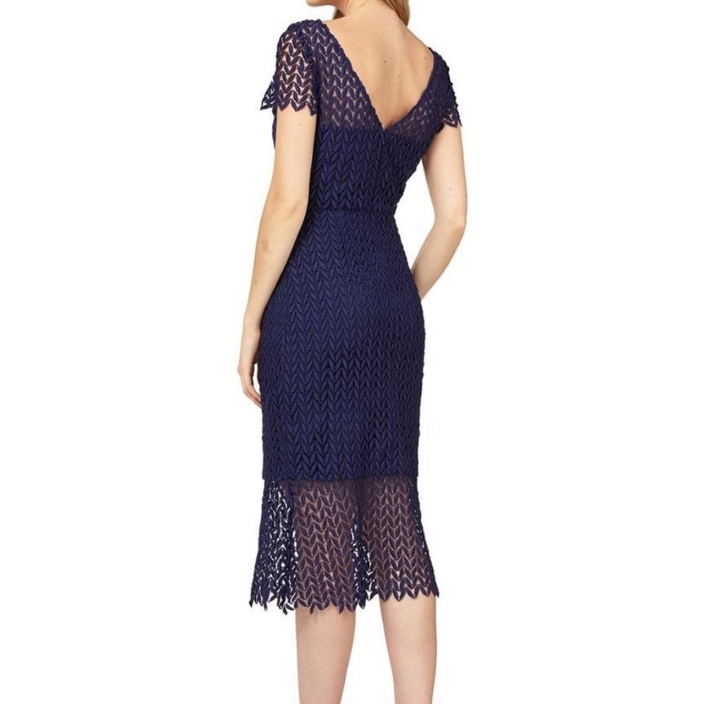 Kay Unger Tatum Floral Lace Midi Dress,  14